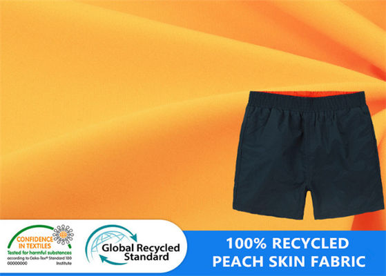 100% повторно использованная ткань рисбермы водоустойчивого пляжа кожи персика Twill ЛЮБИМЦА короткая
